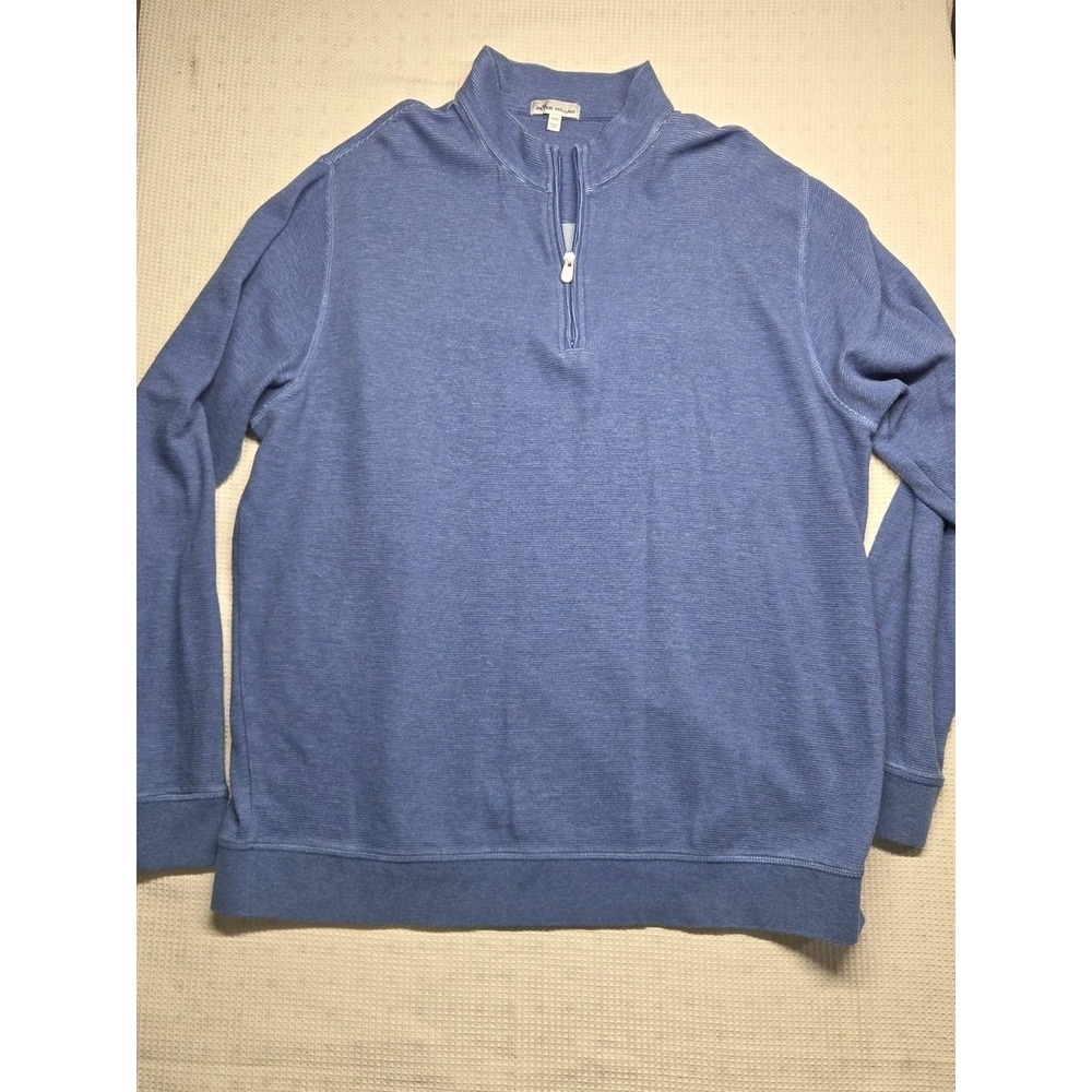 Peter Millar Sweater Mens XL Blue Crown Comfort 1/4 Zip Pullover Golf Casual